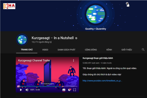 kênh youtube học tiếng anh hiệu quả Kênh Kurz Gesagt - In a Nutshell
