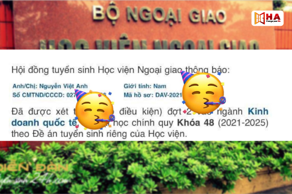Nguyễn Việt Anh xét tuyển đỗ Ngoại Giao Hà Nội