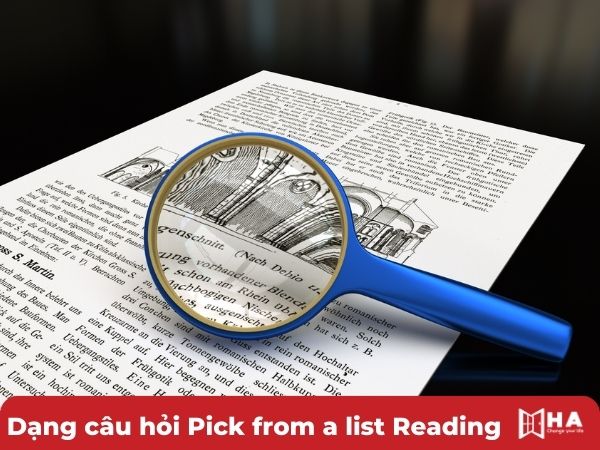 Tips làm dạng Pick from a list Reading IELTS