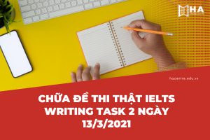 Chữa đề thi thật IELTS Writing task 2 ngày 13/3/2022
