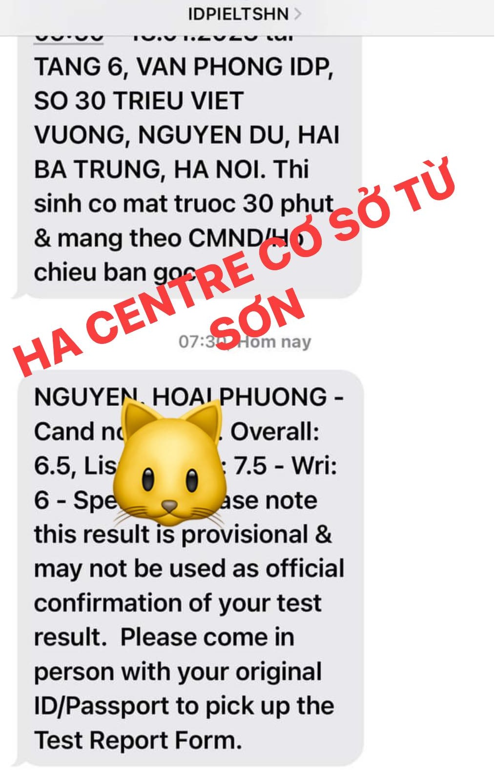 Thành tích học viên HA Centre Nguyễn Hoài Phương đạt 6.5 IELTS