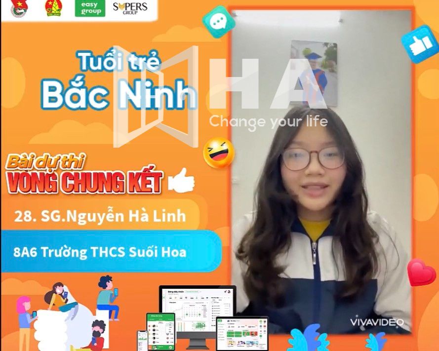 Chúc mừng Hà Linh đạt giải khuyến khích cuộc thi trực tuyến tiếng anh 5.0 Bắc Ninh