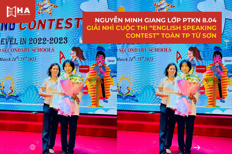 Bạn Nguyễn Minh Giang đạt giải Nhì cuộc thi “English Speaking Contest” toàn TP Từ Sơn
