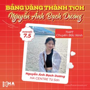 Chúc mừng Nguyễn Ánh Bạch Dương xuất sắc đạt 7.5 IELTS
