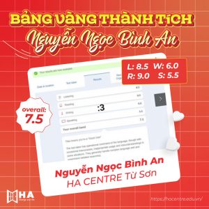 Chúc mừng Nguyễn Ngọc Bình An xuất sắc đạt 9.0 Reading