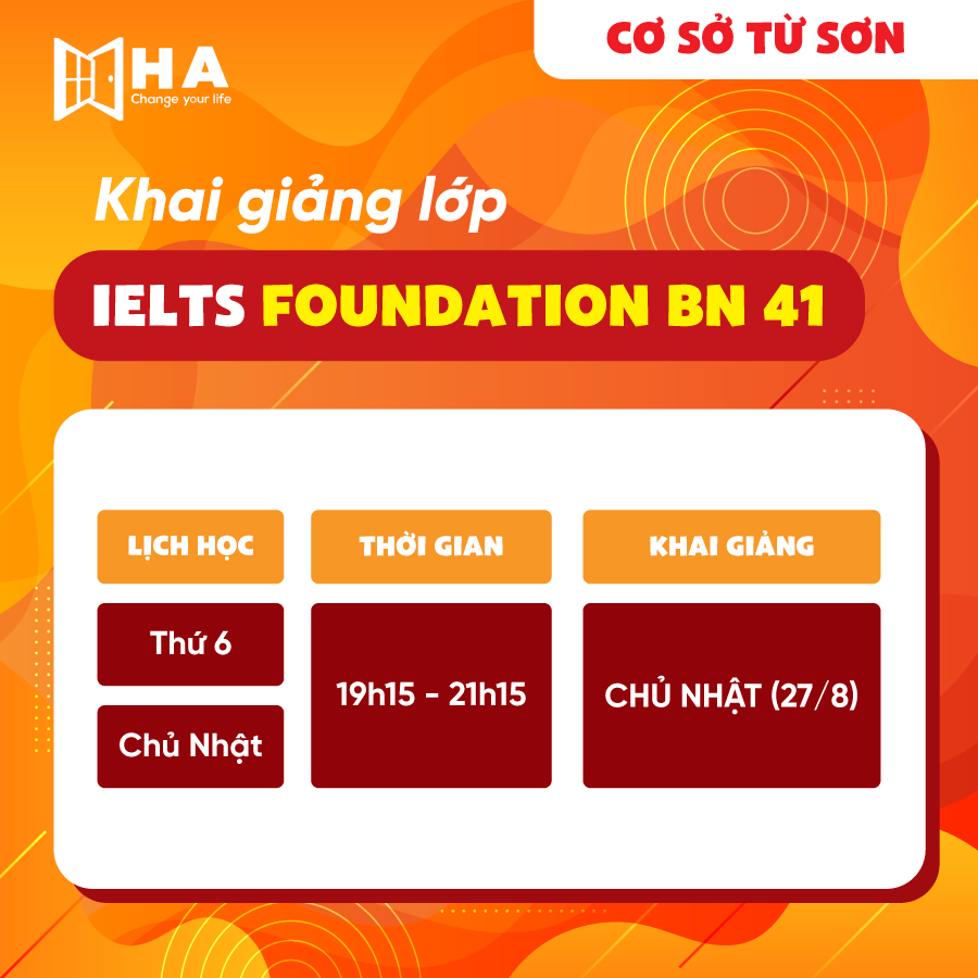 Lớp IELTS Foundation BN 41