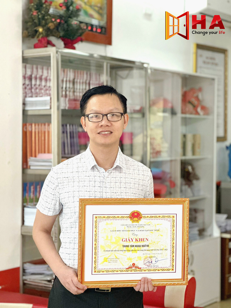 HA CENTRE nhận Giấy khen của Sở GD & ĐT tỉnh Bắc Ninh