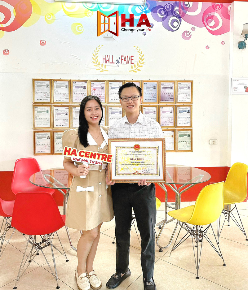 HA CENTRE nhận Giấy khen của Sở GD & ĐT tỉnh Bắc Ninh