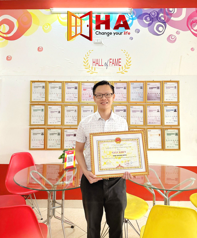 HA CENTRE nhận Giấy khen của Sở GD & ĐT tỉnh Bắc Ninh