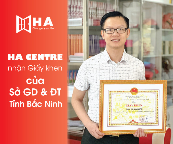 HA CENTRE nhận Giấy khen của Sở GD & ĐT tỉnh Bắc Ninh