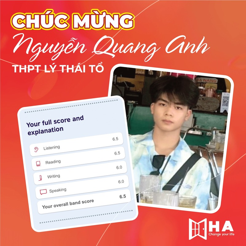 Nguyễn Quang Anh đạt 6.5 IELTS