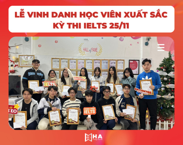 Lễ vinh danh học vên xuất sắc kỳ thi IELTS 25/11/2023