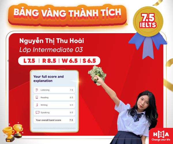 Nguyễn Thị Thu Hoài đạt 7.5 IELTS