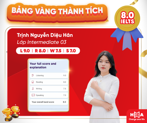 Trịnh Thị Diệu Hân đạt 8.0 IELTS