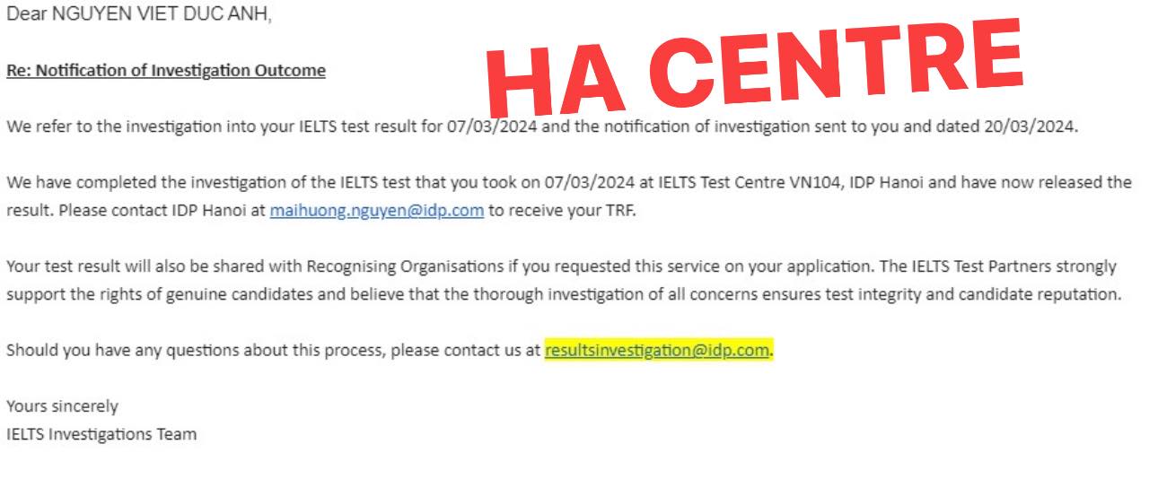 Chia sẻ pha giữ điểm IELTS cực kỳ hy hữu của học viên HA Centre