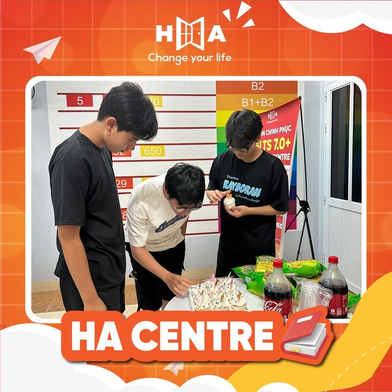 Bữa tiệc nhỏ tạo động lực cho học viên Tiên Du trước ngày thi IELTS 24/8