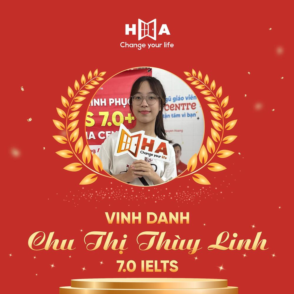 hv HA Centre Chu Thị Thùy Linh đạt 7.0 IELTS