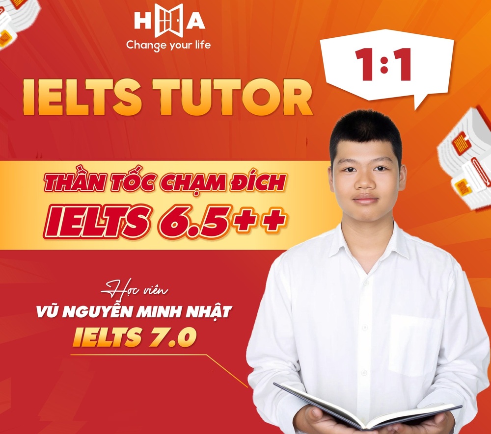 Học viên HA Nguyễn Minh Nhật đạt IELTS 7.0 cs Hà Đông khóa IELTS Tutor 1:1