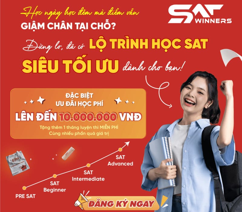 Chinh phục SAT HÈ 2025 cùng SAT Winners - Nhận ngay Ưu đãi cực HOT